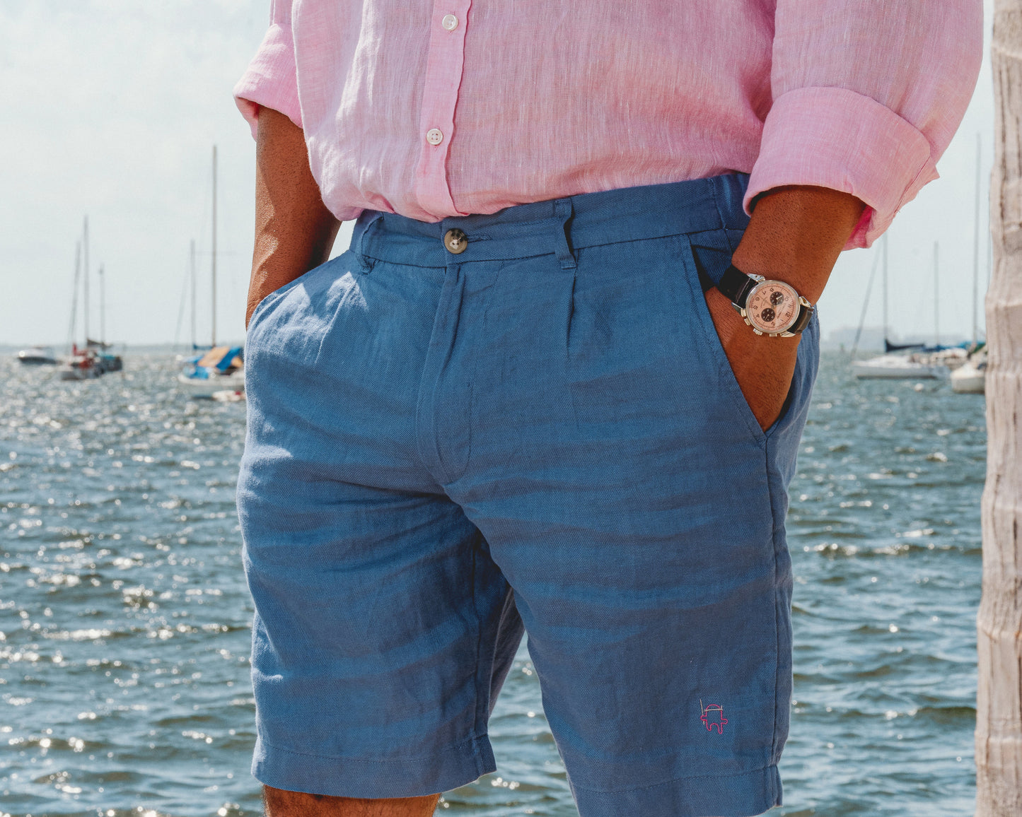 Blue Linen Short