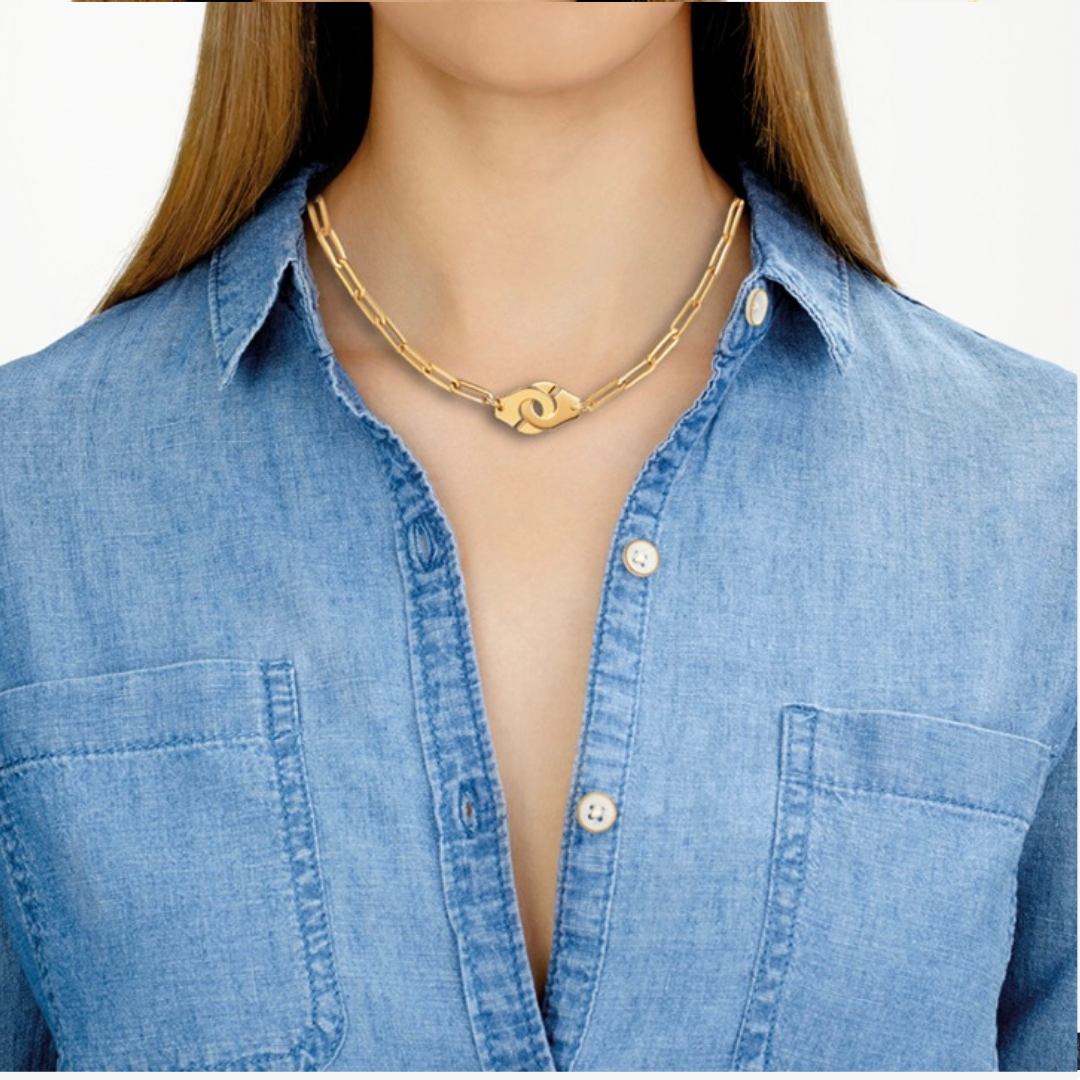 Menottes Dinh Van R10 Yellow Gold Necklace